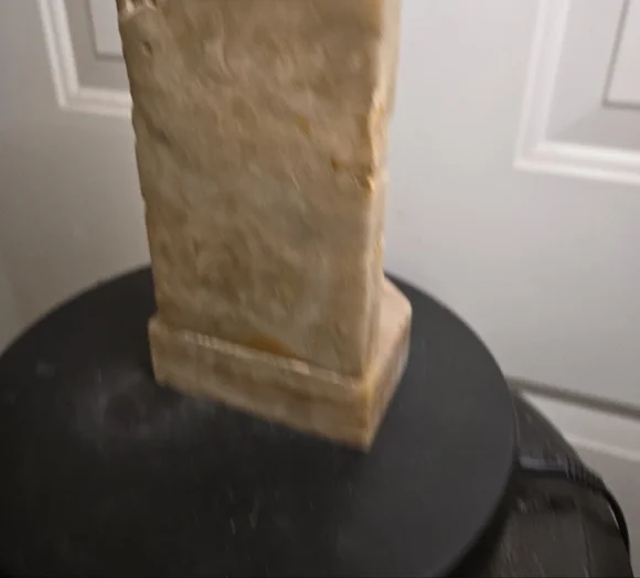 Carved Stone Sculpture Book End - Cream and Brown - Picture 9 of 10